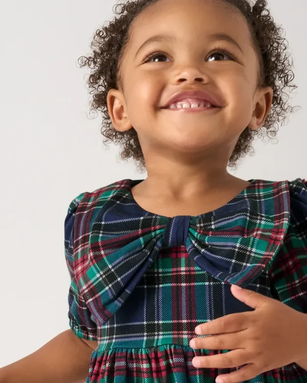 Northern Night Plaid Bow Peplum Top