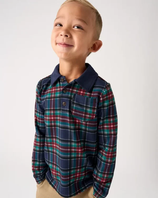 Northern Night Plaid Polo Shirt