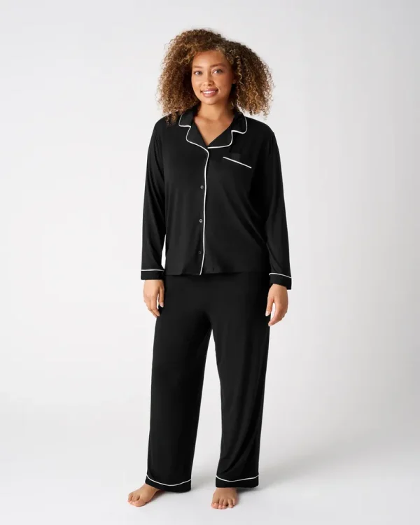 Black Women's Long Sleeve Pajama Set