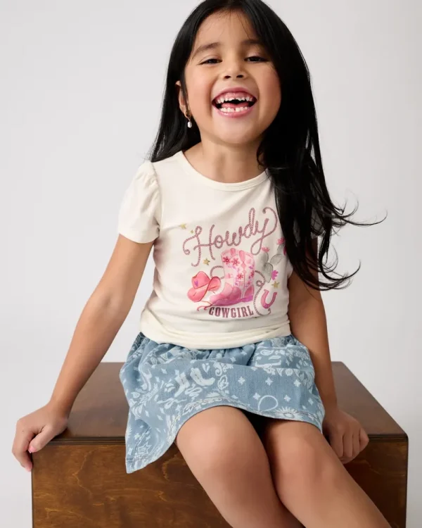 Howdy Cowgirl Puff Sleeve Tee