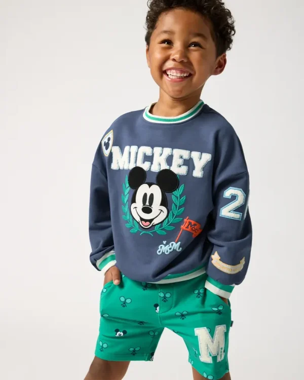 Disney Mickey Mouse Sports Club Drop Shoulder Crewneck