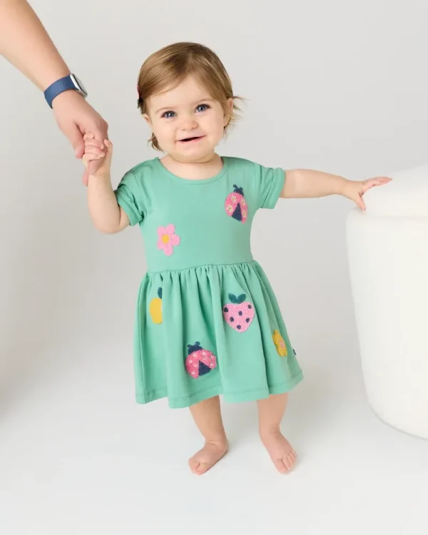 Garden Party Short Sleeve Dress with Bloomer