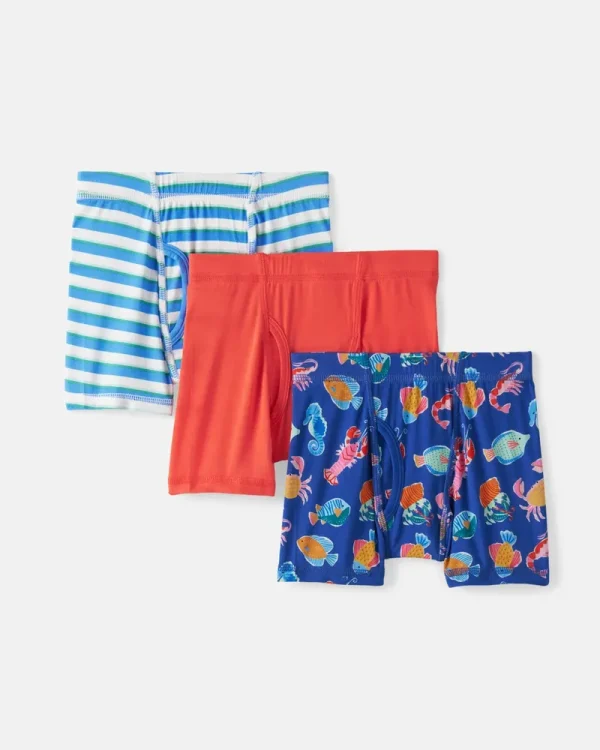 Tidepool Party 3 Pack Boy's Boxer Brief Underwear