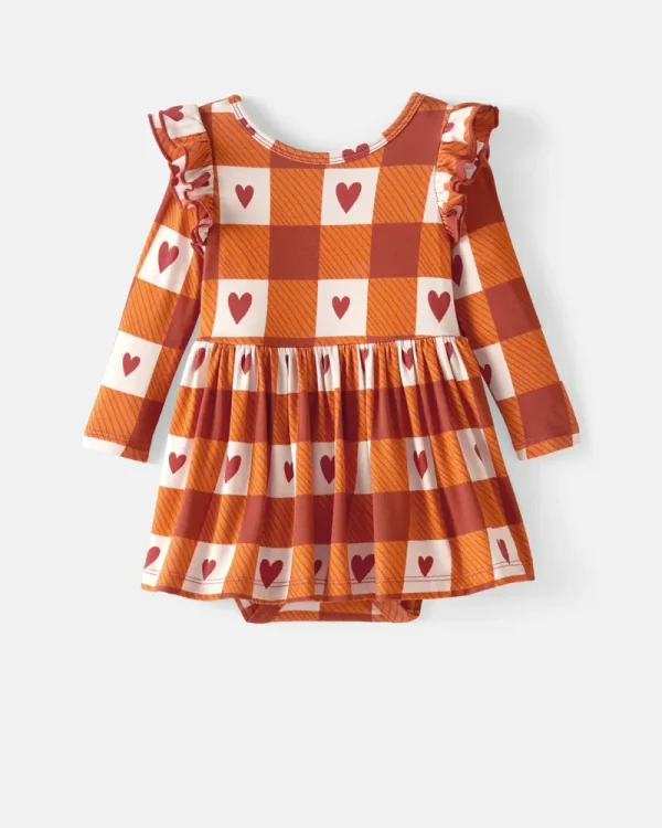 Harvest Hearts Flutter Skater Dress with Bodysuit