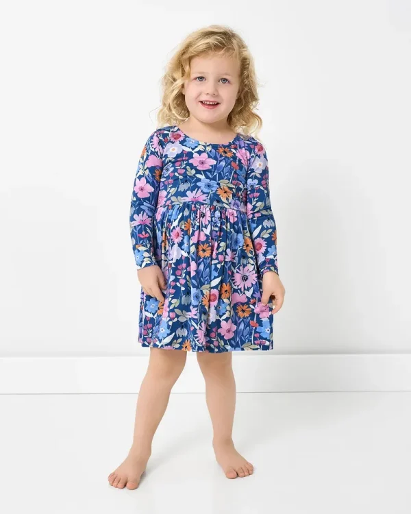 Dusk Blooms Bow Back Skater Dress