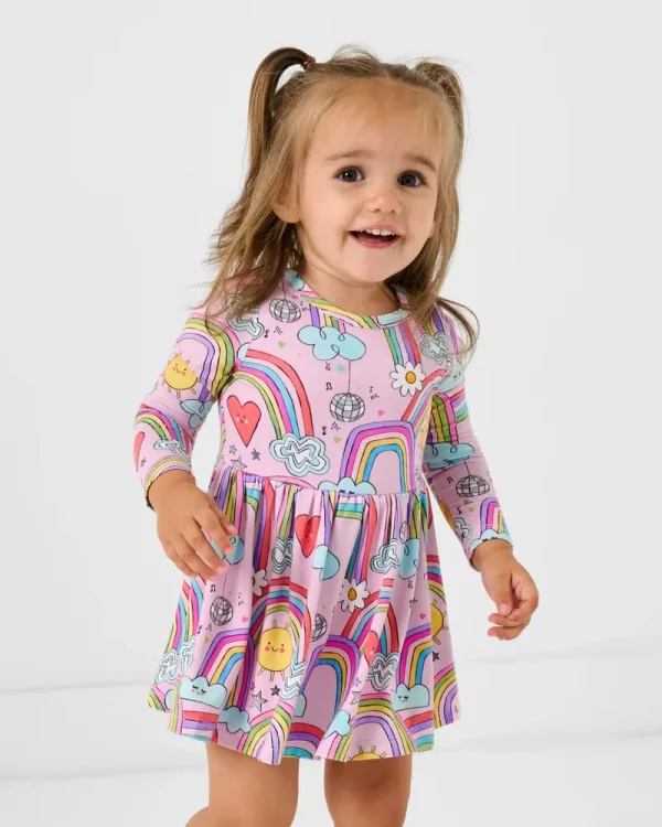 Disco Rainbows Skater Dress with Bodysuit