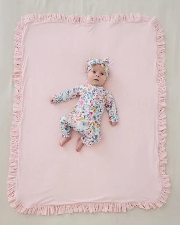 Prima Pink Ribbed Ruffle Mini Cloud Blanket®