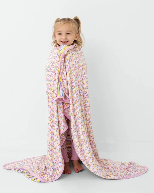 Pastel Rainbows & Sunrise Stripes Large Cloud Blanket®