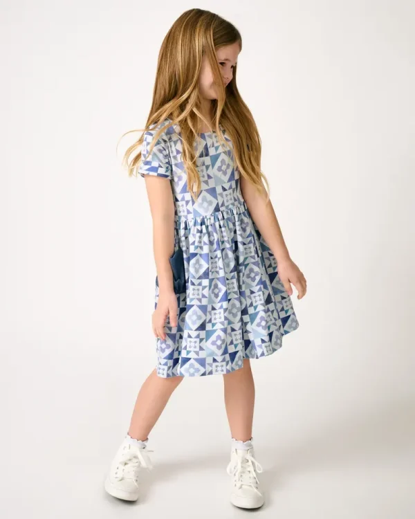 Patchwork Indigo Patch Pocket Dress