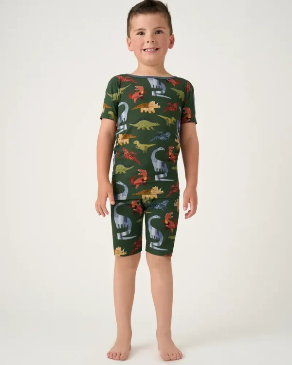 Roar & Explore Green Two-Piece Short Sleeve & Shorts Pajama Set