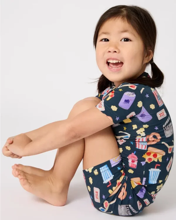 Movie Marathon Two-Piece Short Sleeve & Shorts Pajama Set