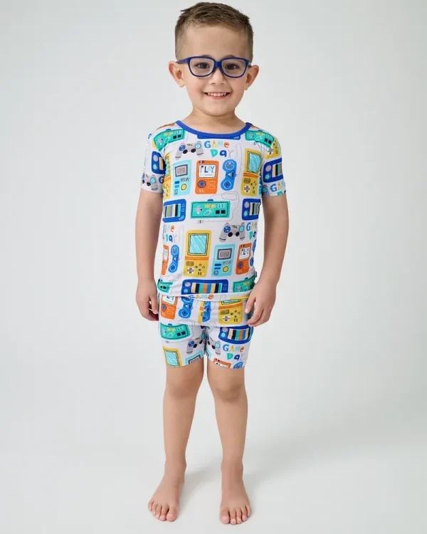 Game On Two-Piece Short Sleeve & Shorts Pajama Set