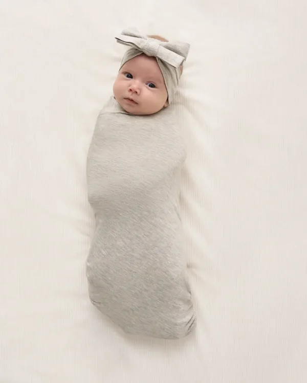 Heather Stone Swaddle & Luxe Bow Headband Set