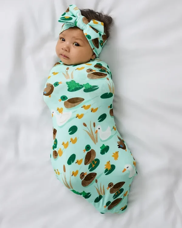 Puddle Jumpers Swaddle & Luxe Bow Headband Set