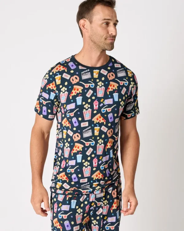 Movie Marathon Men's Short Sleeve Pajama Top