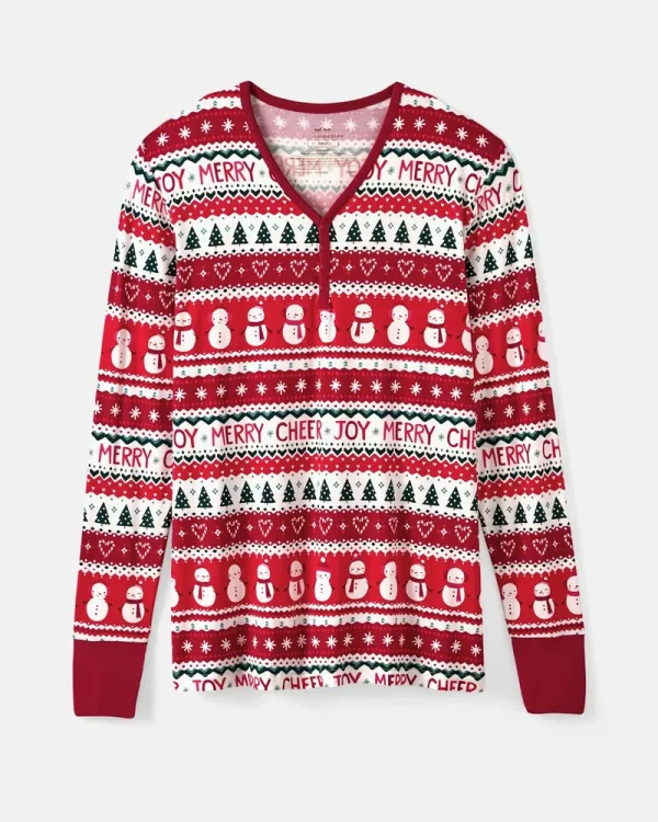 Festive Fair Isle Women's Pajama Top
