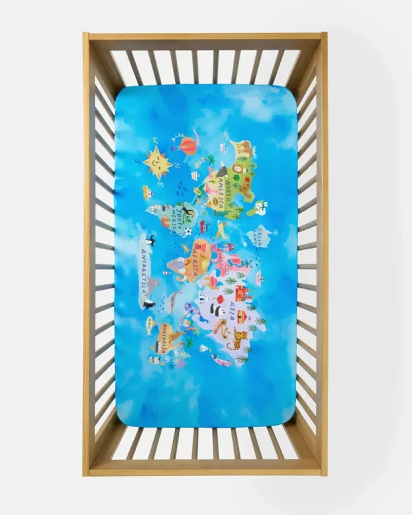 Around The World Fitted Crib Sheet