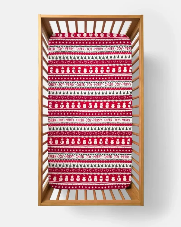 Festive Fair Isle Fitted Crib Sheet