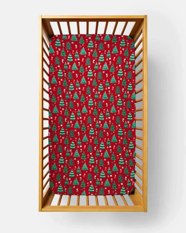 Joyful Traditions Red Fitted Crib Sheet