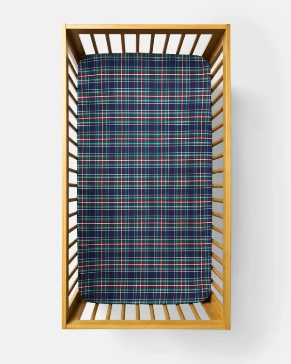 Northern Night Plaid Fitted Crib Sheet