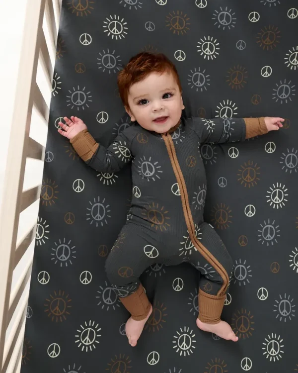 Peace & Love Fitted Crib Sheet