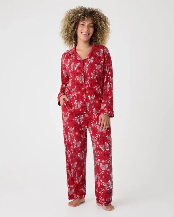 Holiday Bows Women's Long Sleeve Pajama Set