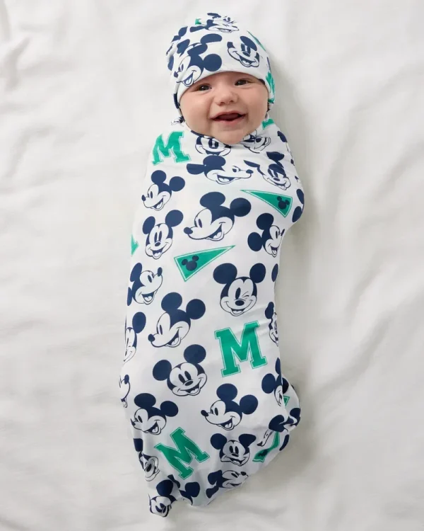 Disney Varsity Mickey Mouse Swaddle & Beanie Set