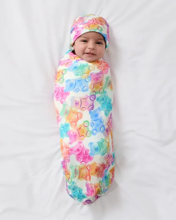 Gummy Giggles Swaddle & Beanie Set