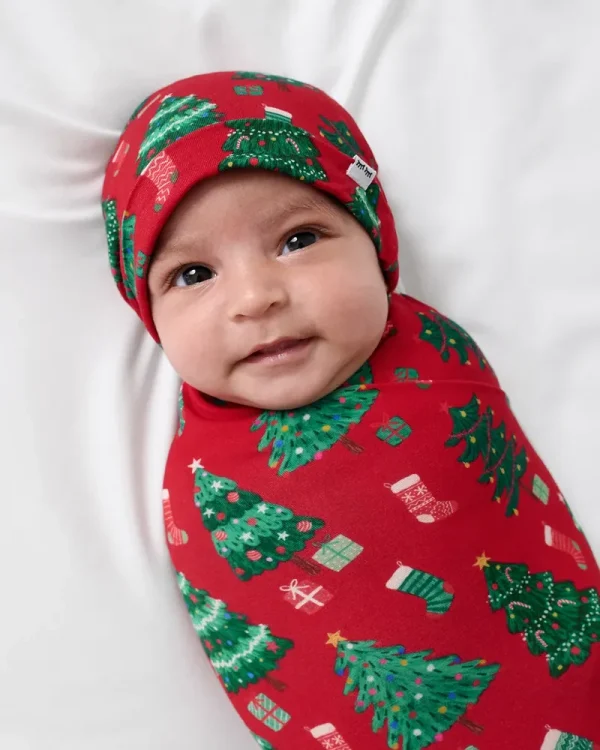 Joyful Traditions Red Swaddle & Beanie Set
