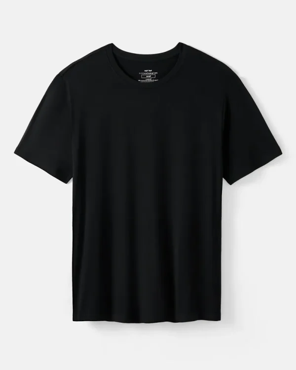 Black Men's Short Sleeve Pajama Top