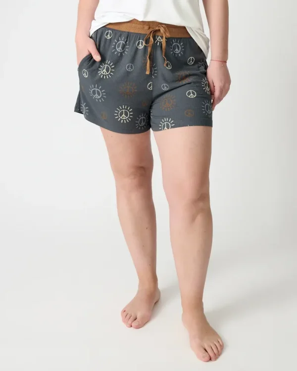 Peace & Love Ribbed Women's Pajama Shorts