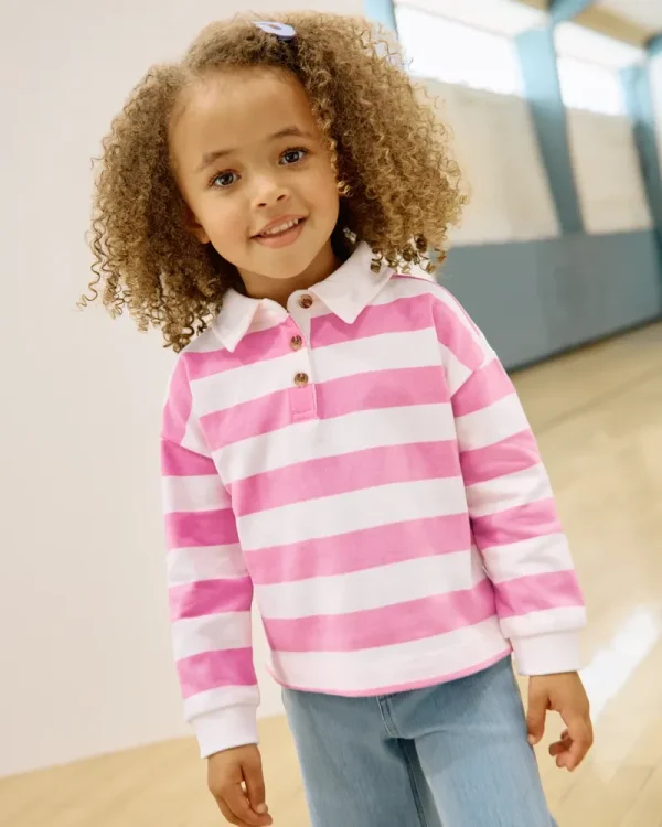 Pink Spark Stripe Polo Shirt