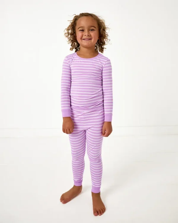 Sweet Orchid Stripe Two-Piece Pajama Set