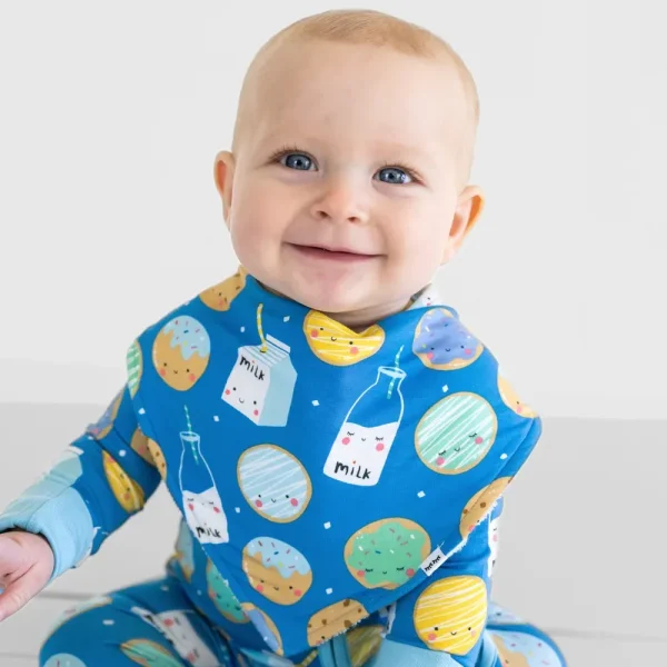 Blue Cookies & Milk Bandana Bib