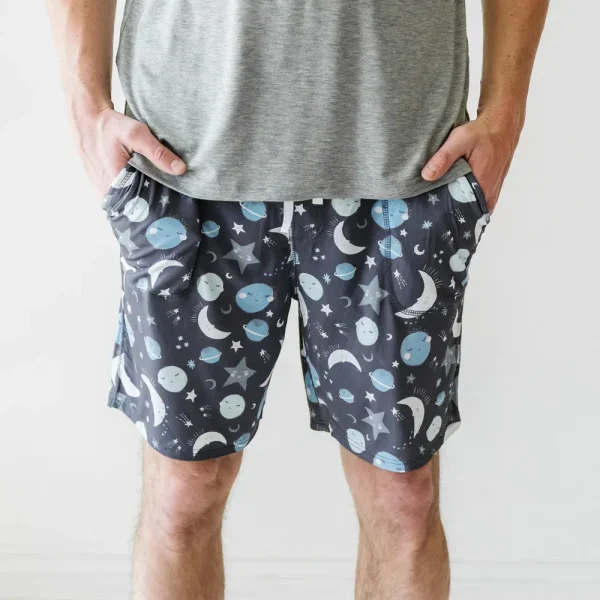 To the Moon & Back Blue Men's Pajama Shorts