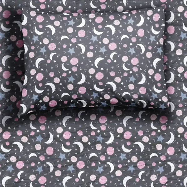 To the Moon & Back Pink Twin Sheet Set