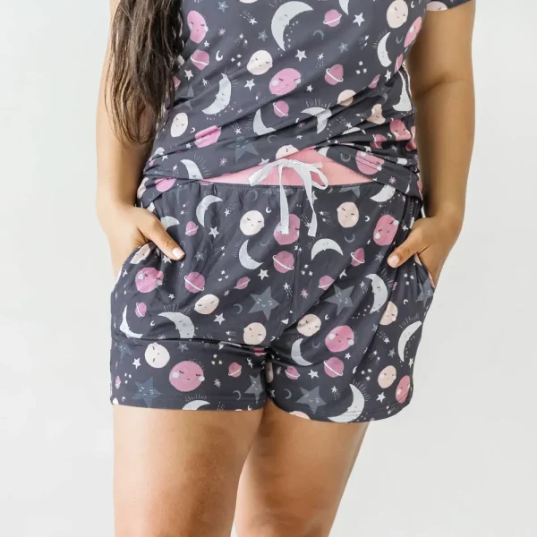 To the Moon & Back Pink Women's Pajama Shorts